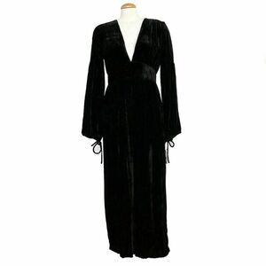 Free People Black True Lovin Velvet Wide Leg Jumpsuit